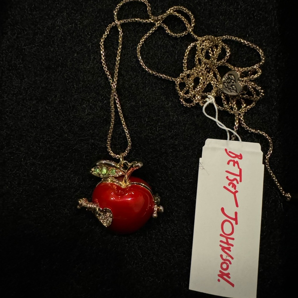 Betsey Johnson Apple of My Eye Pendant Locket Necklace
